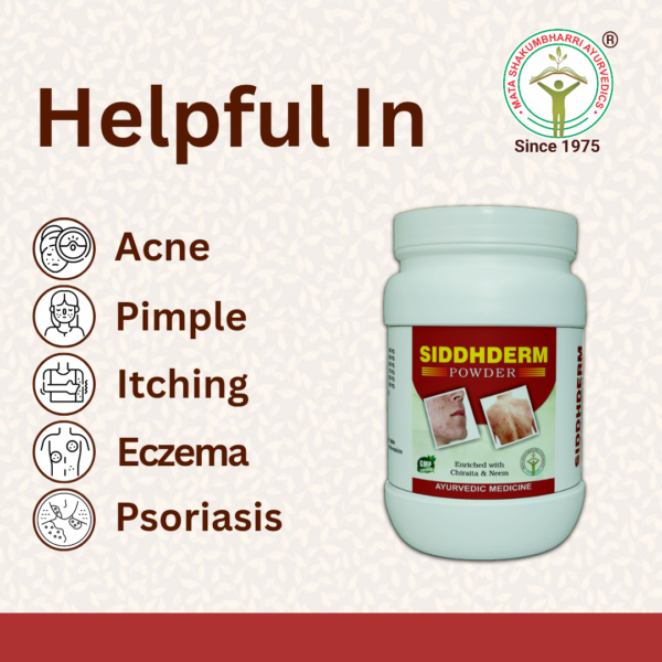 SIDDHDERM Powder - For Pimple,  Eczema, Psoriasis and Skin Diseases - Image 2